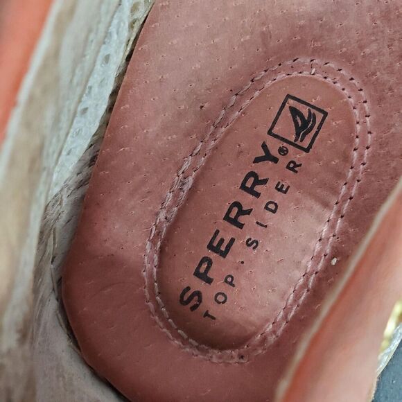 Sperry Top-Sider Shoes Womens Size 8 Tan Coral Gold Boat Deck Loafers Mesh - Picture 5 of 9